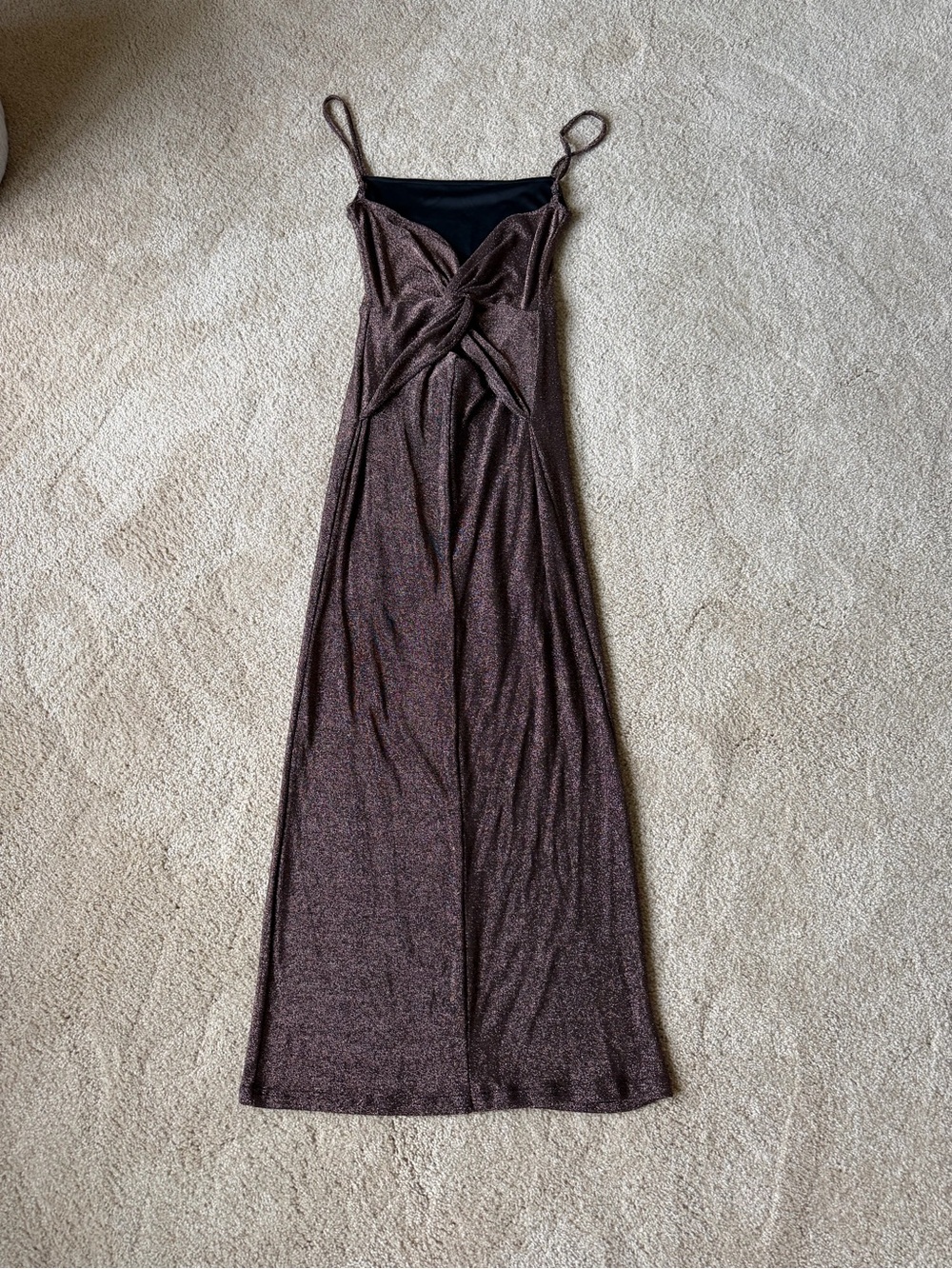 Commense Metallic Plum Slip Midi Dress - Picture 2 of 2